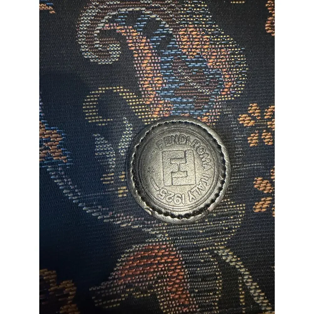 VNG Fendi Floral Tapestry Clutch Bag & Matching Wallet Gold Hardware Excellent - Picture 4 of 10